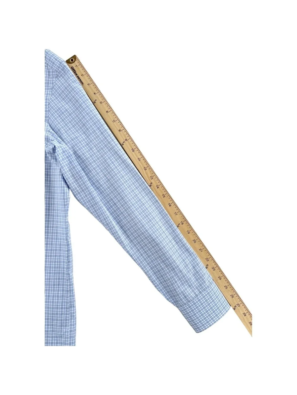 Hugo Boss Sharp Fit White/Blue Check Dress Shirt 16.5 x 34/35